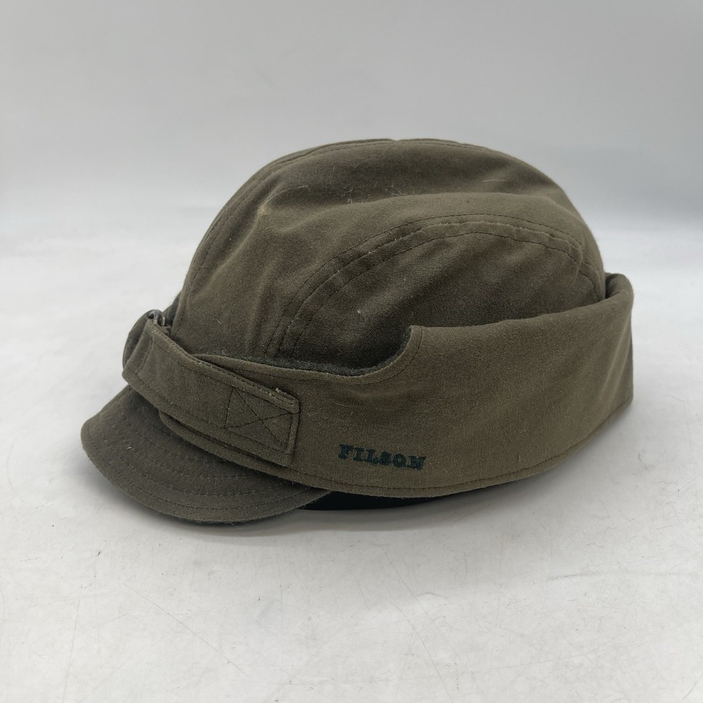 Filson Tin Cloth Wildfowl Insulated Hat Cotton Canvas Wool Green Hat Size Large